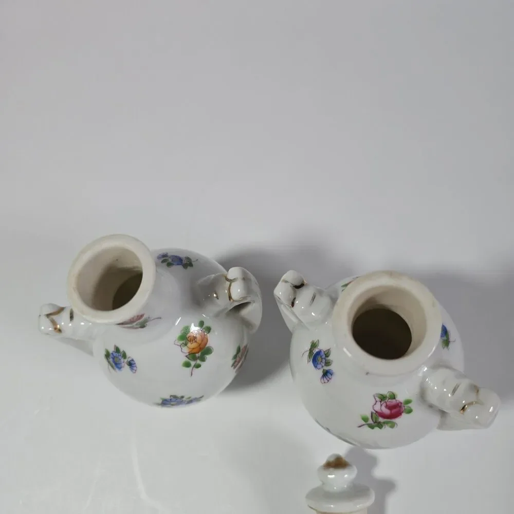 Vintage Floral Mikori Ware Japan Dresser Vanity Perfume Bottles